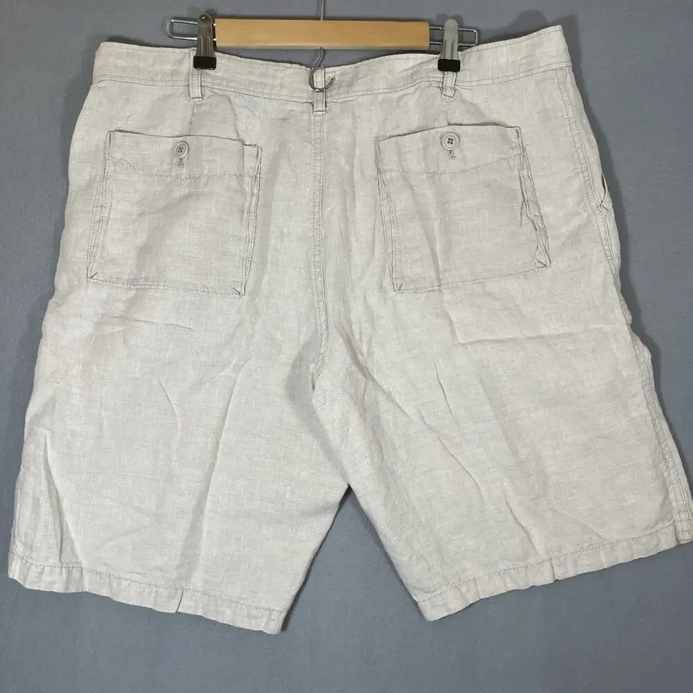 Old Navy Surplus Linen Beach Boho Casual Beige Shorts Men 40‎